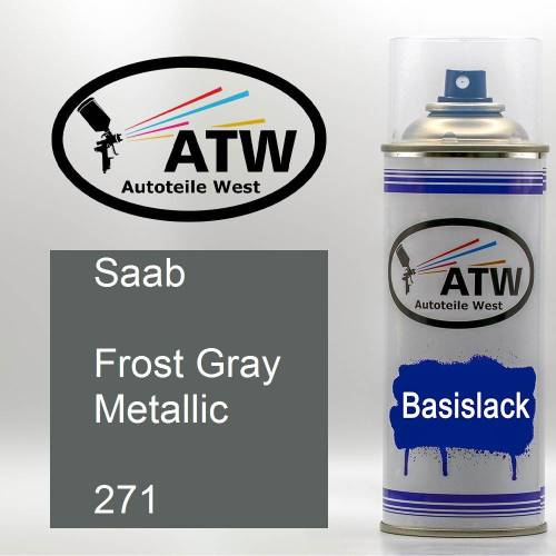 Saab, Frost Gray Metallic, 271: 400ml Sprühdose, von ATW Autoteile West.